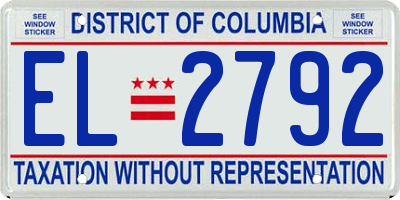 DC license plate EL2792