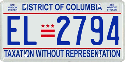 DC license plate EL2794