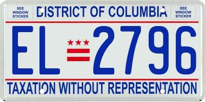 DC license plate EL2796