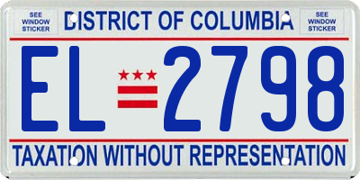 DC license plate EL2798