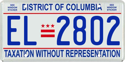 DC license plate EL2802