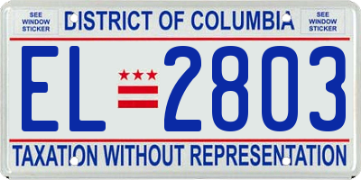 DC license plate EL2803