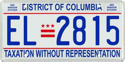 DC license plate EL2815