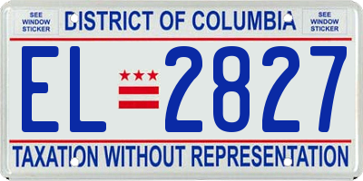 DC license plate EL2827