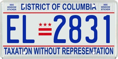 DC license plate EL2831