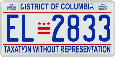 DC license plate EL2833