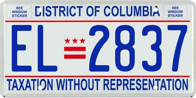 DC license plate EL2837