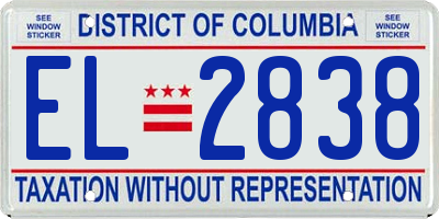 DC license plate EL2838