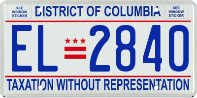 DC license plate EL2840