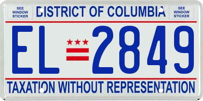 DC license plate EL2849