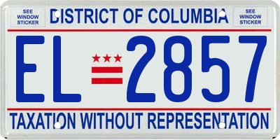 DC license plate EL2857