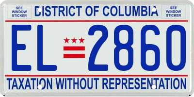 DC license plate EL2860