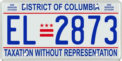 DC license plate EL2873