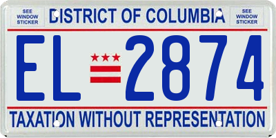 DC license plate EL2874