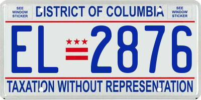 DC license plate EL2876