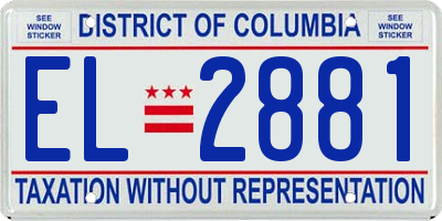 DC license plate EL2881