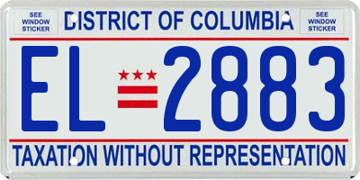 DC license plate EL2883