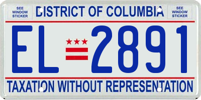 DC license plate EL2891