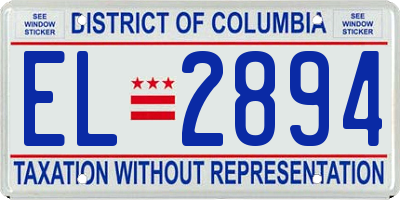 DC license plate EL2894