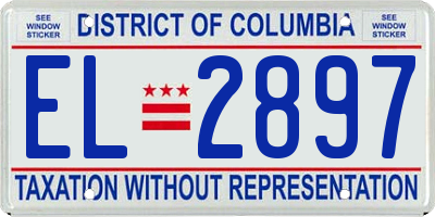 DC license plate EL2897