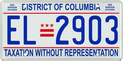 DC license plate EL2903