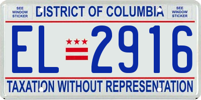 DC license plate EL2916