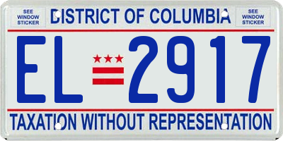 DC license plate EL2917