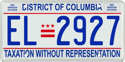 DC license plate EL2927