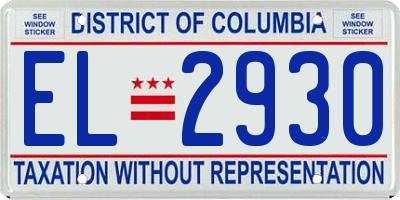 DC license plate EL2930