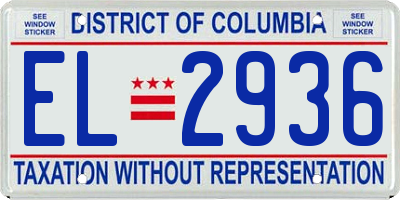 DC license plate EL2936