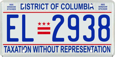 DC license plate EL2938