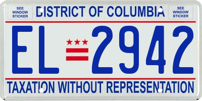 DC license plate EL2942