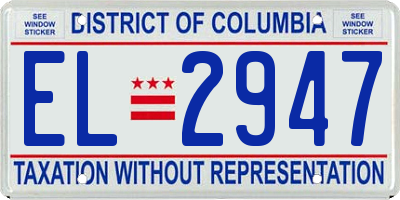 DC license plate EL2947