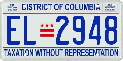 DC license plate EL2948