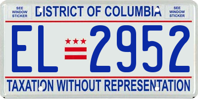 DC license plate EL2952