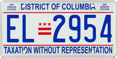 DC license plate EL2954