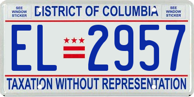 DC license plate EL2957