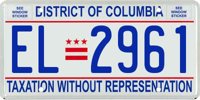 DC license plate EL2961