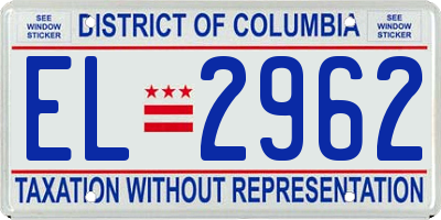 DC license plate EL2962