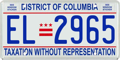 DC license plate EL2965