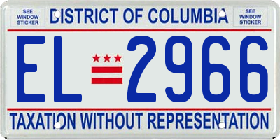 DC license plate EL2966