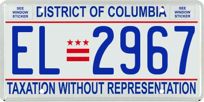 DC license plate EL2967