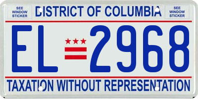 DC license plate EL2968