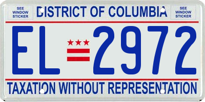 DC license plate EL2972