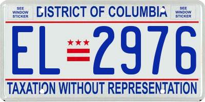 DC license plate EL2976