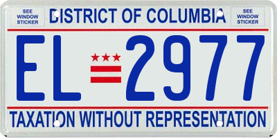 DC license plate EL2977