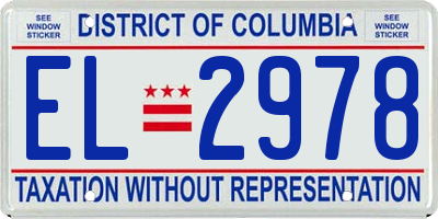 DC license plate EL2978