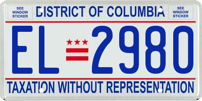 DC license plate EL2980