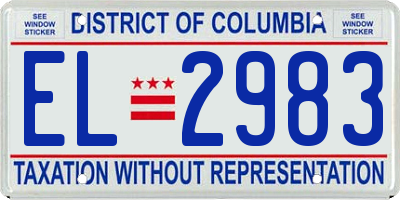 DC license plate EL2983