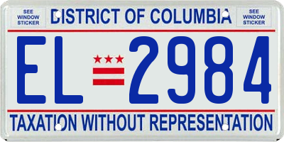 DC license plate EL2984